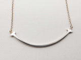 Tiffany & Co. Large T Smile 0.925 Silver 1.9g Necklace 18 In Do0326lxzde
