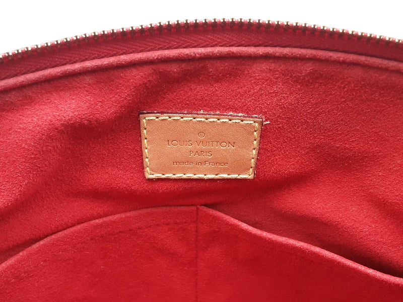 Louis Vuitton Pallas Mm Brown Monogram Cerise Red Handbag Sd0825pzxsa