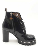 Louis Vuitton Black Patent Leather Star Trail Ankle Boots Size 38.5 Eb0226oxzsa
