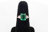 Green Gemstone & Lab Grown Diamond Ring 14k Yellow Gold 3.2g Size 7 Eb0926wxzsa