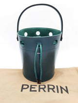 Perrin Le Seau Strass Green Leather Bucket Bag Do0125prxde