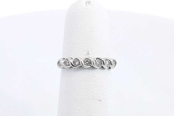 Approx. 0.14ctw Diamond Ring In 10k White Gold 1.4 Grams Size 4.5 Eb1024rxsa