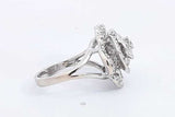 Diamond Rose Flower Ring In 14k White Gold 6.3 Grams Size 6 Eb0924wcxsa