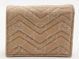 Gucci Gg Marmont Quilted Canvas Jacquard Leather Wallet Beige Aa0426lzxsa