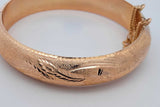 14k Yellow Gold Engraved Hinged Bangle Bracelet 22.1 Grams Eb0626oxxzdu