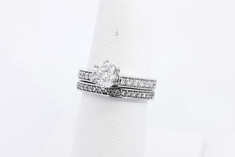 Diamond Wedding Set In 14k White Gold 5.1 Grams Size 6 Eb0524wrxsa