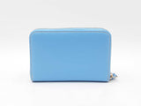 Dooney & Bourke Medium Zip Around Wallet In Sky Blue Saffiano Leather Fw0725pzdu