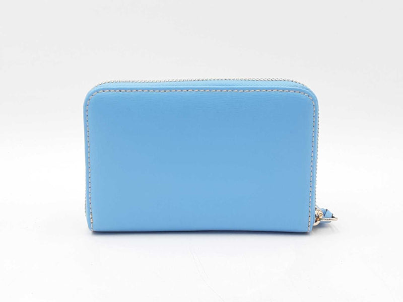 Dooney & Bourke Medium Zip Around Wallet In Sky Blue Saffiano Leather Fw0725pzdu