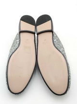 Gucci Horsebit Silver Glitter Mules Size 37 Eb0926lxzsa