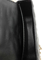 Fendi Ff Embossed Black Leather Nano Baguette Charm Bag Eb1125wxzde