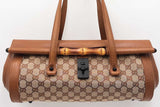 Gucci Gg Monogram Canvas Bamboo Bullet Satchel Bag Eb1225lerdu