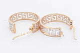 18k Yellow Gold Greek Key Hoop Earrings 3 Grams Eb0426oorsa