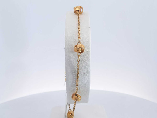 18k Yellow Gold 4.1 Grams Cable Bracelet 8 In Aa0825lrzsa