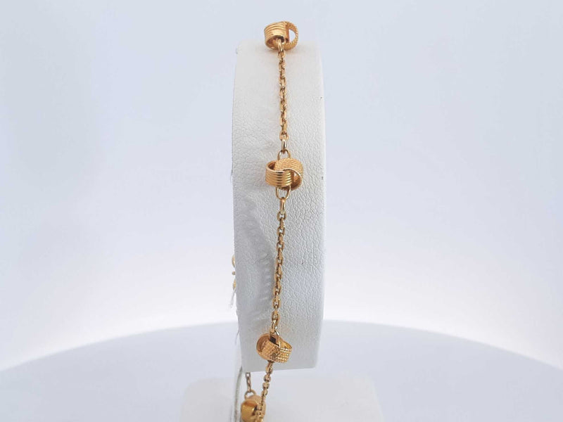 18k Yellow Gold 4.1 Grams Cable Bracelet 8 In Aa0825lrzsa