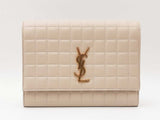 Yves Saint Laurent Cassandre Pouch In Ecru Matelassé Carré Lambskin Fw0926wzxdu