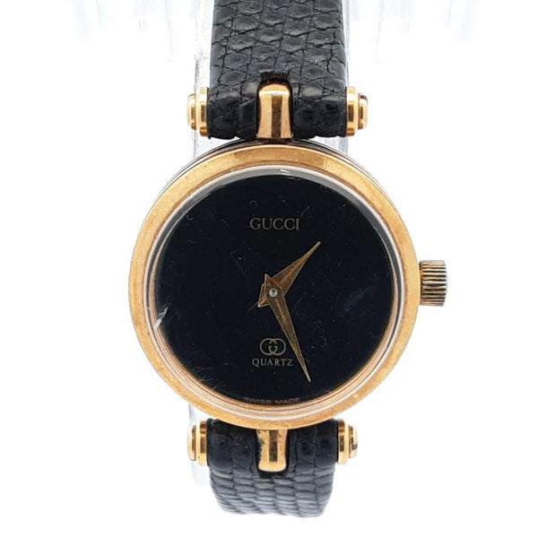 Gucci 21mm Oval Quartz Watch Black & Gold Sd0625ordu