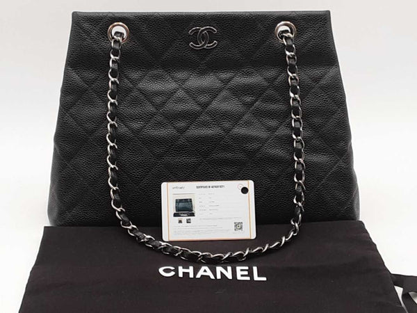 Chanel Caviar Quilted Small Shopping Tote Black Aa1025irzsa