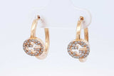 Gucci Diamond Interlocking G 18k Yellow Gold Hoop Earrings 5.6 Grams Eb326lxxzde