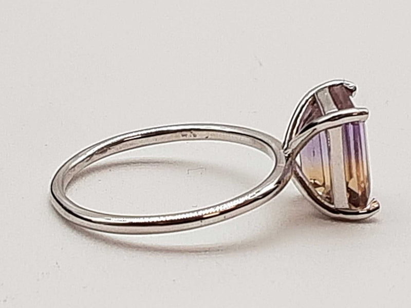Ametrine 14k White Gold 2.1g Solitaire Ring Size 6 Do0525lxzde