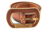 Dolce & Gabbana Brown Leather Belt With Logo Buckle Size 88/32 Eb1225oxzde