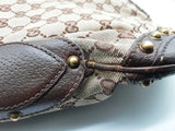 Gucci 144011 Pelham Studded Gg Canvas Leather Web Hobo Bag Do1124wxzde