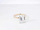 4.14 Cttw Emerald-cut Lab-created Diamond & 14k Yellow Gold Solitaire Engagement Ring & Cert 3.2 Grams Size 6.75 Fw0126lrrzdu