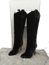 Tom Ford Black Velvet Knee High Boots Size Eu 36 Do0525wxzde