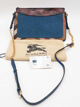 Burberry Check Canvas, Leather & Snakeskin Peyton Crossbody Bag Eb0126orxsa