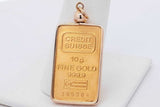 24k Yellow Gold Credit Suisse Gold Bar Pendant 11 Grams Eb0326lwxzsa