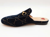 Gucci 475094 Princetown Gg Blue Velvet Mule Slides Size Eu 37 Do0925oxzde