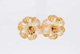 18k Yellow Gold Filigree Flower Stud Earrings 5.4 Grams Eb0226pxzsa