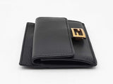 Fendi Baguette Card Holder Wallet In Black Nappa Leather Fw1025loxdu