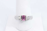 Pink Gemstone & Diamond Ring In 14k White Gold 5 Grams Size 9.5 Eb0924pxzsa