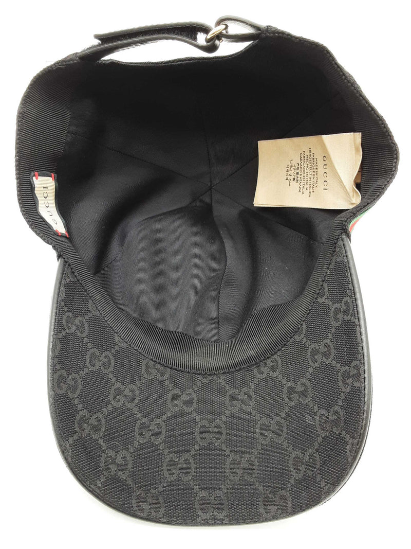 Gucci Black Gg Canvas Green Red Web Baseball Hat Size Xl Do1025lxzde