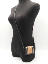 Burberry Jessie  Icon Crossbody Card Case Stripe Coated Canvas Fw1026oxzdu