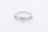 Diamond Criss Cross Heart Ring In 14k White Gold 2.9 Grams Size 7.5 Eb0326lcrsa