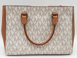 Michael Kors White Signature Tan Coated Canvas Tote Bag Do09wxde