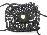 Saint Laurent Ysl Small Black Crochet Shopper Shoulder Tote Bag Do1125rxzde