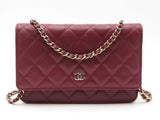 Chanel Classic Wallet On Chain In Burgundy Quilted Caviar Leather Fw0326lexzdu