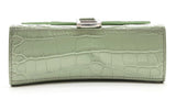 Balenciaga Hourglass Xs Mint Green Croc Embossed Leather Crossbody Lhrxzde