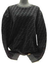 Fendi Black Cotton Velvet Logo Sweater Size Italian Xxxl Do0925lrxde