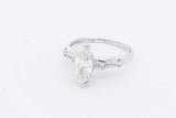 0.75ctw Center Marquis Diamond Ring 14k White Gold 2.3 Grams Size 7 Eb0625cxzsa