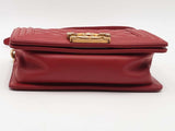 Chanel Mini Boy Bag Quilted Lamb Skin Red Handbag Aa0426ezxsa