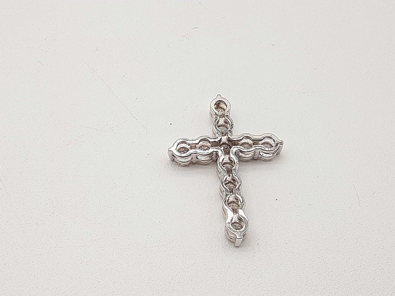 14k White Gold Lab Grown Diamonds Cross Religious Pendant Do0224ixzde