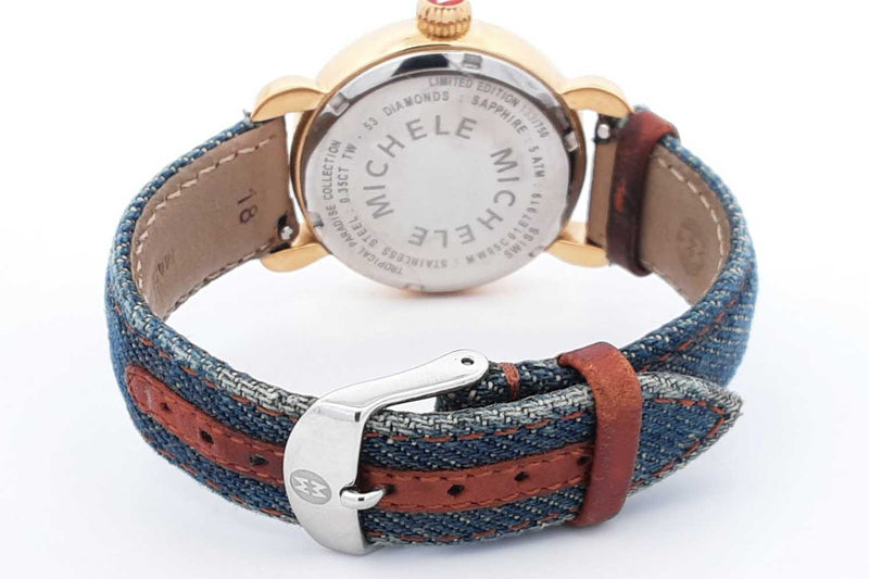 Michele Tropical Paradise Toucan 36mm Gold Tone Stainless Steel Watch Eb625oxzdu