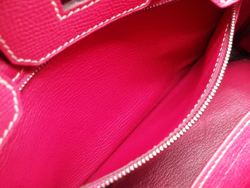 Hermes Birkin 25 Fuschia Pink Epsom Palladium Handbag Do0324lixzxde