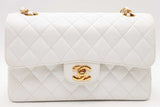 Chanel Classic Double Flap White Quilted Caviar Shoulder Bag Eb0726orxzsa