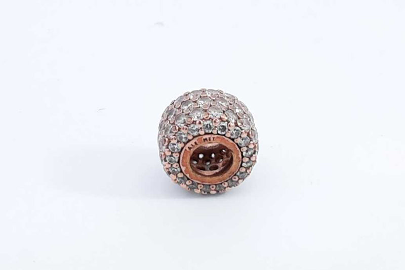 Pandora Rose Gold Plated Sparkling Pave Triple Row Charm 2.3 Grams Eb1024rdu