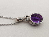 Amethyst 0.925 Sterling Silver 4.5g Necklace Stud Earrings Ensemble Do0925lide