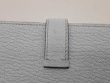 Hermes Bearn Soufflet Bleu Brume Blue Chevre Mysore Palladium Wallet Do1025cxzde